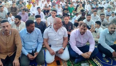 رئيس مدينة العياط يؤدي صلاة العيد بالنادي ويوزع الهدايا على الأطفال