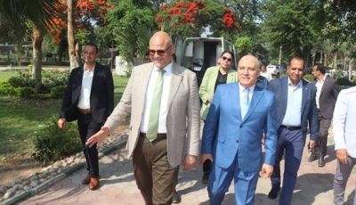 محافظ القليوبية يتفقد حدائق القناطر الخيرية