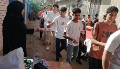 انطلاق امتحانات الثانوية العامة بالفيوم وسط أجواء من البهجة وتوزيع المياه والشيكولاتة على الطلاب