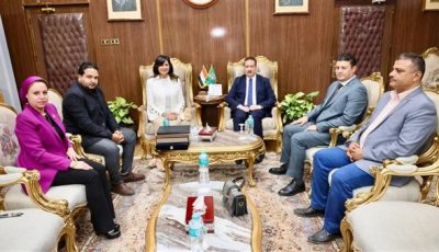 محافظ المنوفية يستقبل السفيرة نبيلة مكرم على هامش اطلاق القافلة التنموية الشاملة بالشهداء
