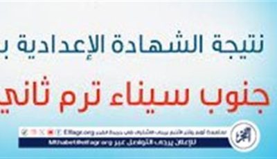 عاجل- اعتماد نتيجة الشهاده الاعدادية محافظة جنوب سيناء بنسبة نجاح 80.5%