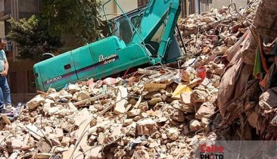جهود مكثفة لانتشال جثامين الضحايا الباقين أسفل عقار نور الشريف المنهار بالسيدة زينب