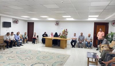 رئيس مركز ابشواي تجتمع بمديري الإدارات بالوحدة المحلية لمركز ابشواي