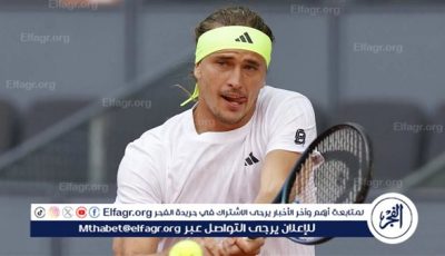 زفيريف يقلب تأخره أمام سونيجو ويبلغ ربع النهائي