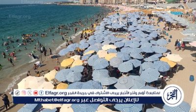 تزامنًا مع بداية فصل الصيف الرسمي.. إقبال كثيف على شواطىء الإسكندرية