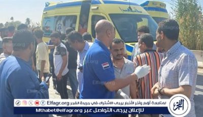 ننشر أسماء مصابو حادث تصادم ملوي جنوب المنيا