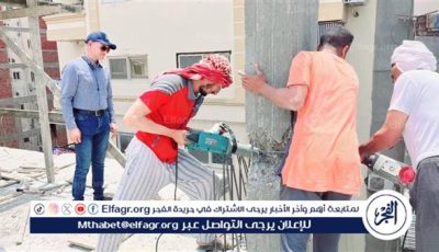 إزالة دور خامس بعقار وأعمدة لآخر وإيقاف استكمال دور سحري ضمن حملة مكبرة بغرب المنصورة