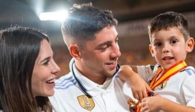 فيديو : نجل فالفيردي يقلد احتفالات لاعبي الريال